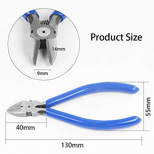 Long Nose Plier and Circlip Plier Set HANDSKIT Micro Wire Cutter Shear Long Needle Nose Cutting Pliers Repair Tool for Electronics,Wires,Jewelry,DIY