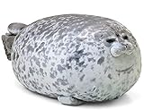 Blivener Chubby Blob Seal Pillow Stuffed Cotton Plush Animal Toy Cute Ocean Pillow Pets Grey Large