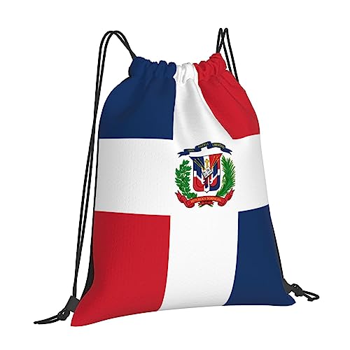 Dujiea Drawstring Backpack, Flag Of Dominican Republic Gym Bag Sackpack Cinch Sports Backpack For Men Women Hiking Shopping Yoga Swimming Traveling2