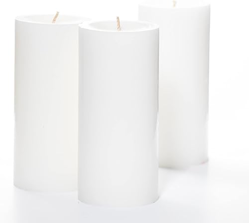 Miniatura 9 de Richland Juego de 2 velas de pilar blancas de 3 x 9 pulgadas sin perfume para bodas, hogar, vacaciones, relajación, iglesia y spa