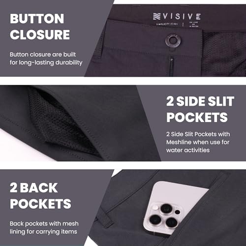 Visive Boys Hybrid Golf Shorts, Blue, Size 22-30, Modern Classic Fit, Quick Dry, 2 Pockets3