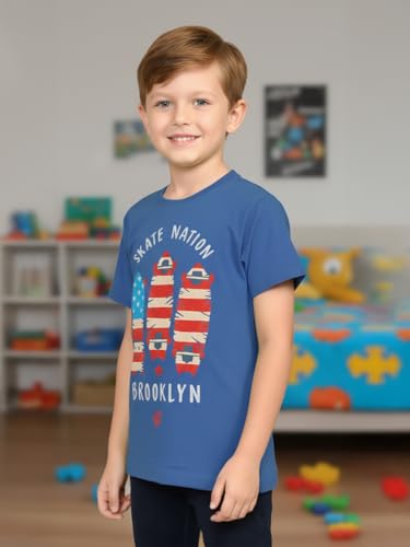 Image of ONN Boy's Half Sleeves Round Neck Cotton T-Shirt | Colors & Prints May Vary | Pack of 5