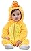 Produktbild TMEOG Unisex Baby Romper Cute Warm Hase Stich Tier Lange Ärmel Reißverschluss Verdickte Fleece Herbst-Winter Kinderkleidung (80 cm (6-12 Monate), Gelbe Ente)