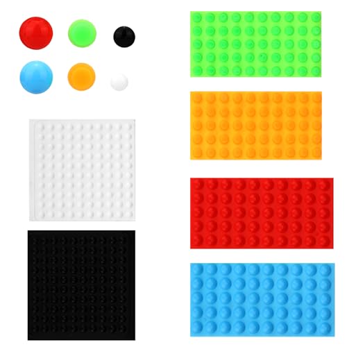 Tinoaly 400St Tastpunkte für Sehbehinderte, Selbstklebend Silikon Braille Aufkleber Hilfsmittel für Sehbehinderte Tastpunkte for Blinde und Ältere Menschen (Schwarz, Rot, Grün, Orange, Blau, Weiß)