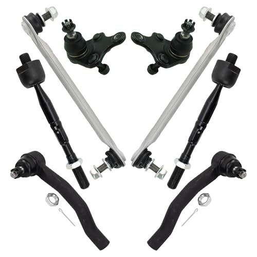 TRQ Front Steering & Suspension Kit Ball Joint Sway Bar Stabilizer Link Tie Rod Compatible with 2021 Lexus ES250 2019-2021 ES300h ES350 2019-2022 Toyota Avalon 2018-2022 Camry