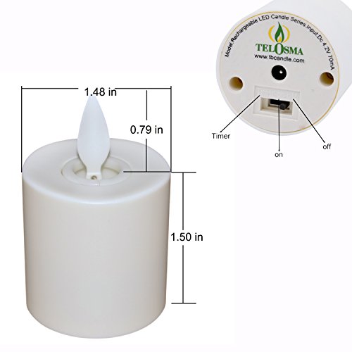 Telosma Rechargeable Flickering Led Tea Lights Flameless Votive Candles With Moving Wick And Remote Timer For For Home Office Restaurant Tables Decor, Ivory - Set Of 12, Model Tbmwa203 #TOP4