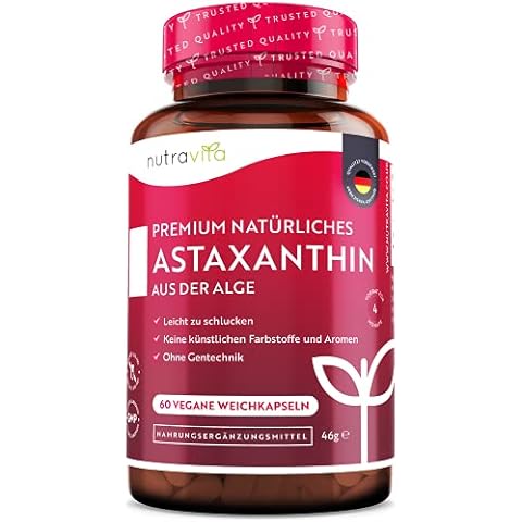 16 mg natürliches Astaxanthin - Hochdosiert - Aus der hochwertigen Mikroalge Haematococcus Pluvialis - Hochdosierte Kapseln mit Oxidationsschutz - 4 Monatsvorrat - Laborgeprüft Cover