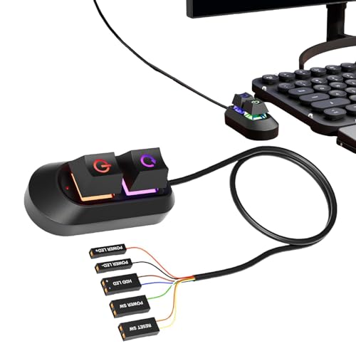 Botón de apagado externo para PC, botón de apagado de placa base externa, arranque remoto de PC con cables de 6.5 pies, botón de host de computadora para un fácil control