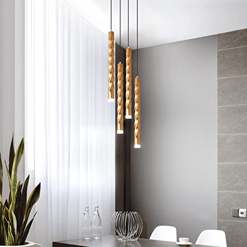 Chandelier LED salon moderne or et éclairage bar suspendu