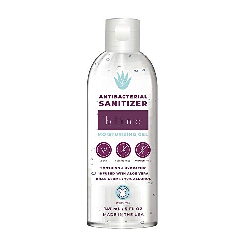Blinc - Antibacterial Hand Sanitizer with Moisturizing Gel, Infused with Aloe Vera, 5fl Ounces, 4 bottles