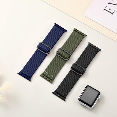 Image of DaQin 3 Pack Stretchy Solo Loop Compatible with Apple Watch Bands Men Women