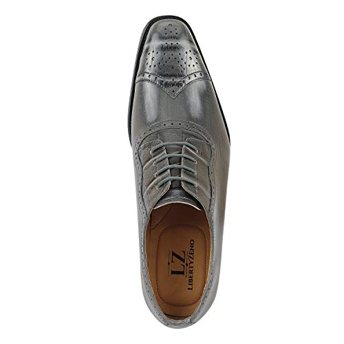 Image of LIBERTYZENO Mens Brogue & Plain Genuine Leather Animal Print Lace Up Oxford Dress Shoes for Easter Gift