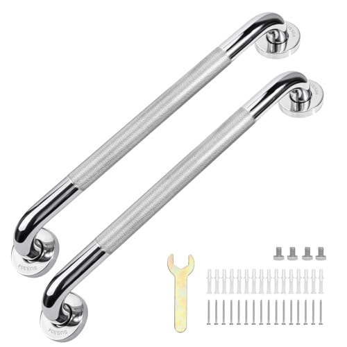 sunzone 2 maniglie per bagno, maniglie antiscivolo da 50,8 cm, in acciaio inox SUS 304 cromato, per bagno, doccia, corrimano di sicurezza, per anziani e persone anziane