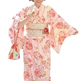 [REENEW] 着物 浴衣 セット 着物 4セット 初心者 フルセット 袷 洗える着物 セット 一式 着物セット レトロ お稽古 着付け ビギナー 入門 レディース 着付け教室 着物デビュー 初心者 あわせ お出かけ 可愛い 綺麗 七夕 (ピンク花, フリーサイズ)