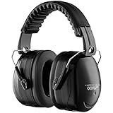 Ear Defenders Adult - Foldable Hearing Protection Ear Muffs Noise Cancelling - Perfect for DIYm Working, Shooting, Gardening - Adjustable Headband for Adults Men Women - 2 Years Warranty - Black