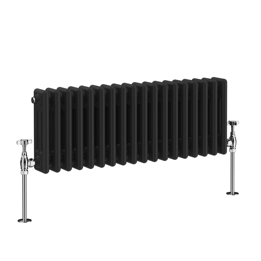 Nrg Black 300 X 830Mm Radiator Traditional 3 Column Horizontal Central Heating Cast Iron Rads
