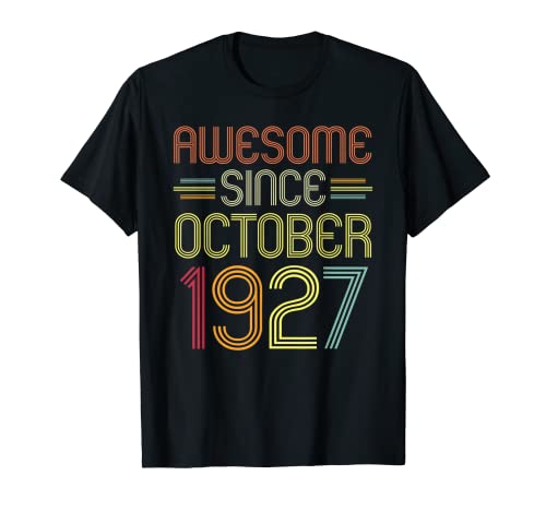 Regalo de cumpleaños 94 impresionante desde octubre de 1927 94 años Camiseta