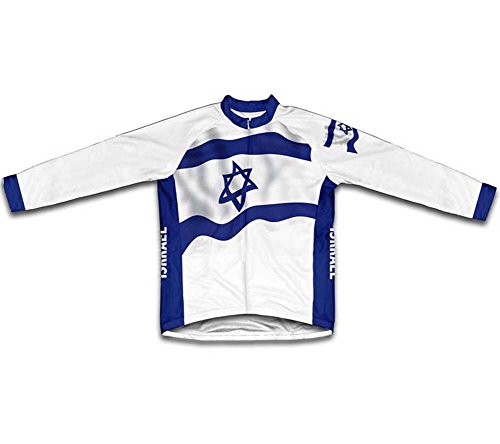 ScudoPro Israel Flag Winter Thermal Cycling Jersey for Men - Size 4XL