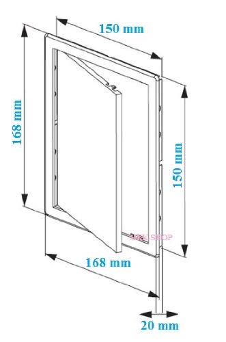 AWENTA Inspektionsklappe ABS, 150x150 Mm, Satin Silber – Für Lüftung, Rauchrohre, Wasserzähler