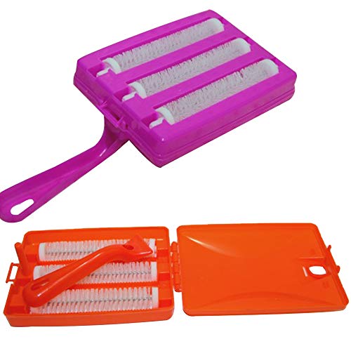 Lmaray Carpet Clean balayeuses Multifonctionnel Triple Rouleau Accueil Couverture Canapé Miette Poussière Brosse De Nettoyage De Cheveux Brosse De Collecteur Brosse Couleur Aléatoire 3roller Cover