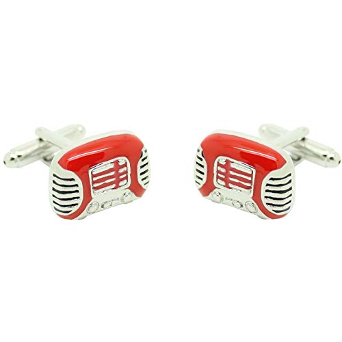 Gemelos Transistor Rojo Cufflinks metálicos de diseño rectangular 2