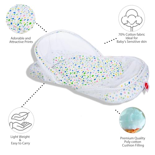 Image of VParents Baby Bedding Set with Mosquito net Cotton, Bluebell (Blue) 110214