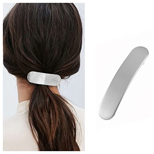 Iaceble French Metal Silver Hairclip Geometry Bar Hair Barrette Clip