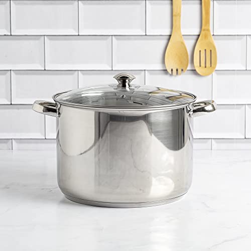 Ecolution ESTL-4512 Stainless Steel Stock Pot With Encapsulated Bottom Matching Tempered Glass Steam Vented Lids thumb #6