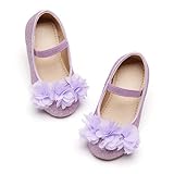 Otter MOMO Toddler/Little Girls Mary Jane Ballerina Flats Purple Shoes Slip-on School Party Dress Shoes Size 7