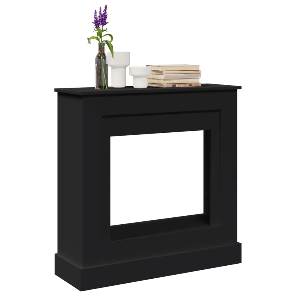 vidaXL Cadre de cheminée Noir 90x30x90 cm Bois d'ingénierie