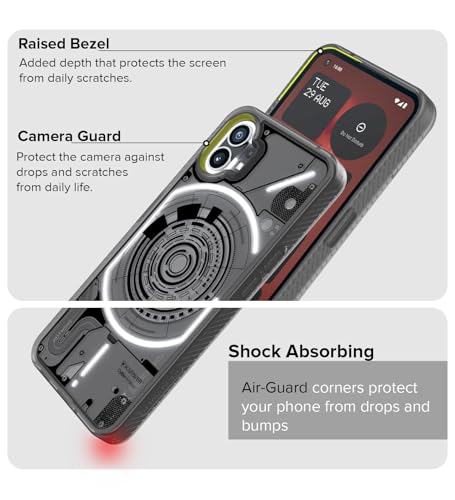 Image of KAPAVER Cyber-i Edition Back Cover Case for Nothing Phone 1 - Smoke Black [CyBer-01] (Polycarbonate + TPU)
