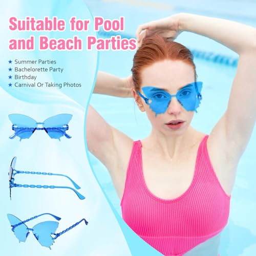 Pibupibu 12 Pack Mixed Style Party Sunglasses for Women Men Bulk Retro Funky Y2K Glasses Set4