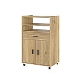 Funcionalidad: este armario auxiliar cuenta con un cajón y varios compartimentos para organizar tus utensilios de cocina y mantenerlos siempre a mano; además, sus ruedas permiten moverlo fácilmente y colocarlo en el lugar que necesites