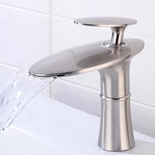 Grifo mezclador del fregadero negro estilo monomando cascada bajo