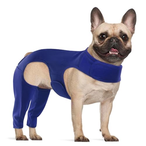 Hjyokuso Hundebody Nach Op Mit Bein, Wundschutzanzüge, Hinterbeinschutz, Anti-Wundlecken Body, E-Kragen Alternative, Hundeschenkel Schutz Bodysuit