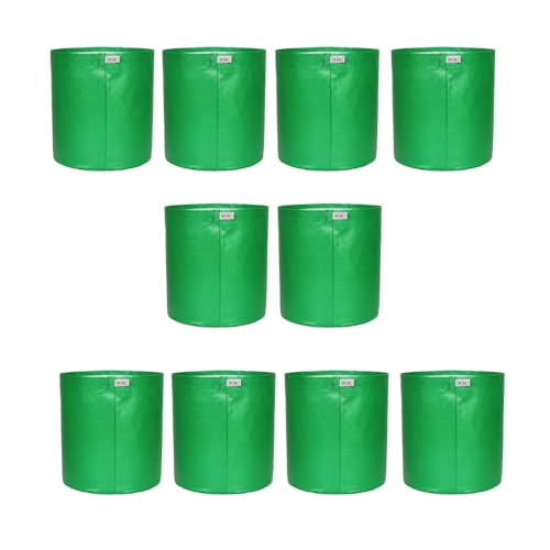 Image of HDPE UV Treated 340 GSM Plant Growing Bags for Terrace Gardening Easy to Use 09 x 09 Inch - Pack of 10