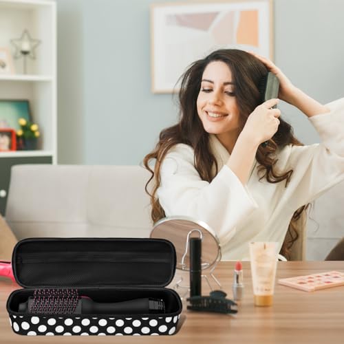 Image of Hard Carrying Case for Revlon Hair Dryer Brush Original 1.0 /Plus 2.0,Portable Travel Storage Bag Compatibility with All Brand Hot Tools Volumizer Hot Air Brush (Black)