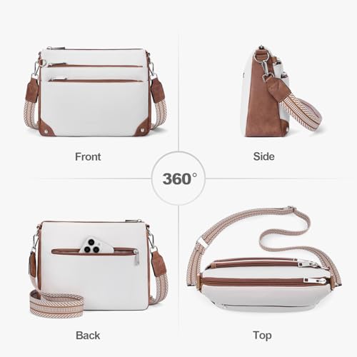 Image of Crossbody Bags for Women Rfid Travel Crossbody Purses Leather Handbags Medium Shoulder bag with Adjustable Strap
