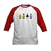 CafePress Robots Attack! Kids Baseball Jersey Kids Cotton Baseball Jersey, 3/4 Raglan Sleeve Shirt Red/White
