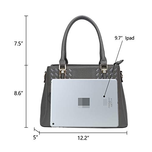 Image of KKXIU Women Purses and Handbags, PU Leather Top Handle Satchel Bag | Removable Long Strap, 3 Zippered Compartments, Crossbody Purse for Ladies, ,Tassel Pendant