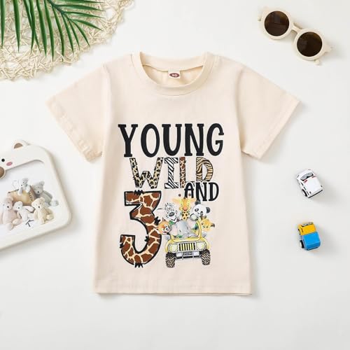 1-4 Year Old Toddler Boy Birthday Shirt Cute Cartoon Animal Print 1st/2nd/3rd/4th Birthday T-Shirt4