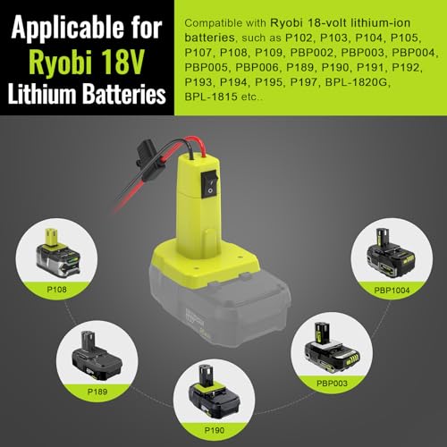 Azocek 1 Pack Power Wheel Adapter For Ryobi 18V Battery thumb #3