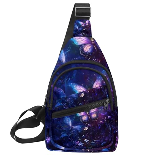 Sac à dos à bandoulière fluide papillons pour courir et voyager les mains libres