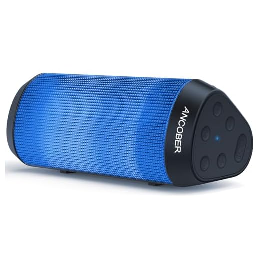 ANCOBER Wireless Bluetooth Portable Speaker 15W Stereo Sound with Multi LED Light Dynamic Modes, IPX4 Waterproof Bluetooth Speakers, BT5.3, TWS Surround Pairing, Lightweight for Party Outdoor Camping
