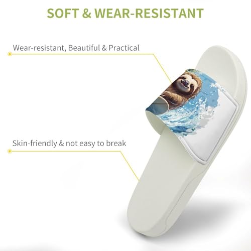 Skateboarding Sloth Funny House Sandals Non Slip Shower Slippers Quick Drying Bathroom Shoes for Women Men3