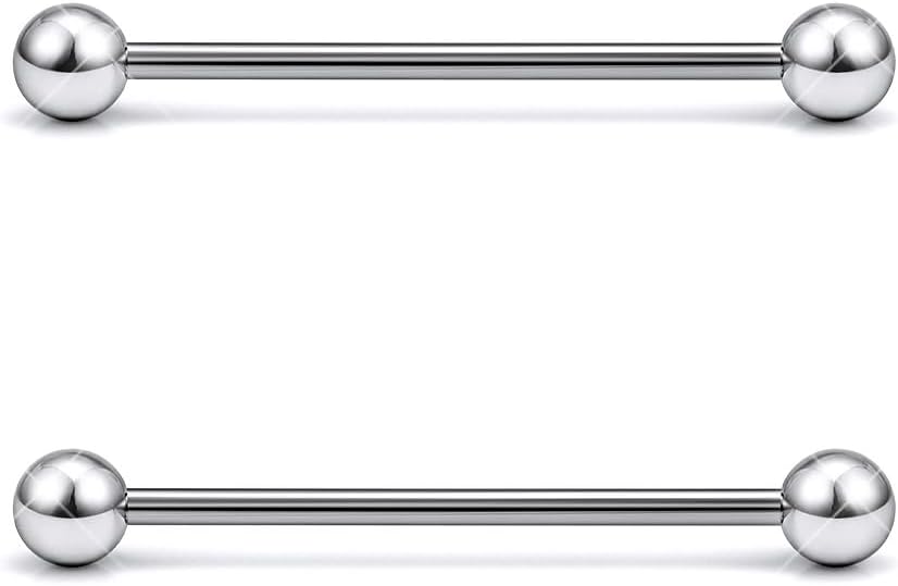 Oufksiyy 14G 22MM Titanium Earrings Titanium Tongue Rings Industrial piercing