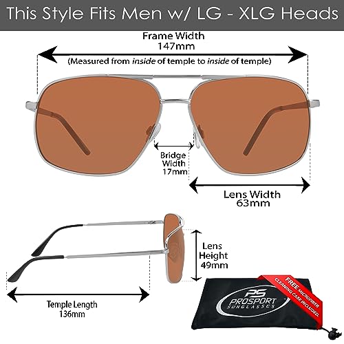 Image of proSPORT Blue Light Blocking Sunglasses - HD Copper Amber Metal Aviator Reduce Eye Strain Better Sleep