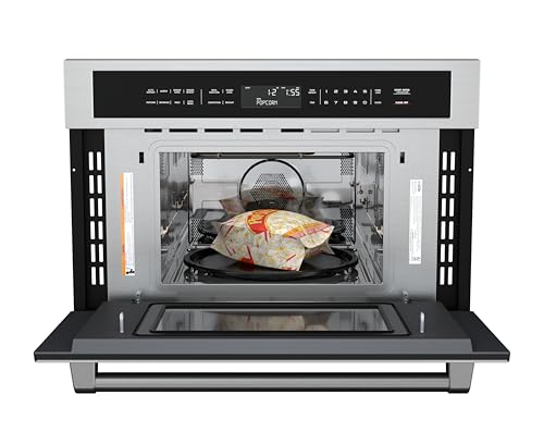 Image of KoolMore Reserve 30 in. 1.6 cu. ft. Built-in Convection Microwave Oven with Air Fryer, 10 Power Levels, Sensor Cooking, Bake, Roast,1750 Watts & NEMA 5-20P Plug, UL Certified in Black Stainless-Steel