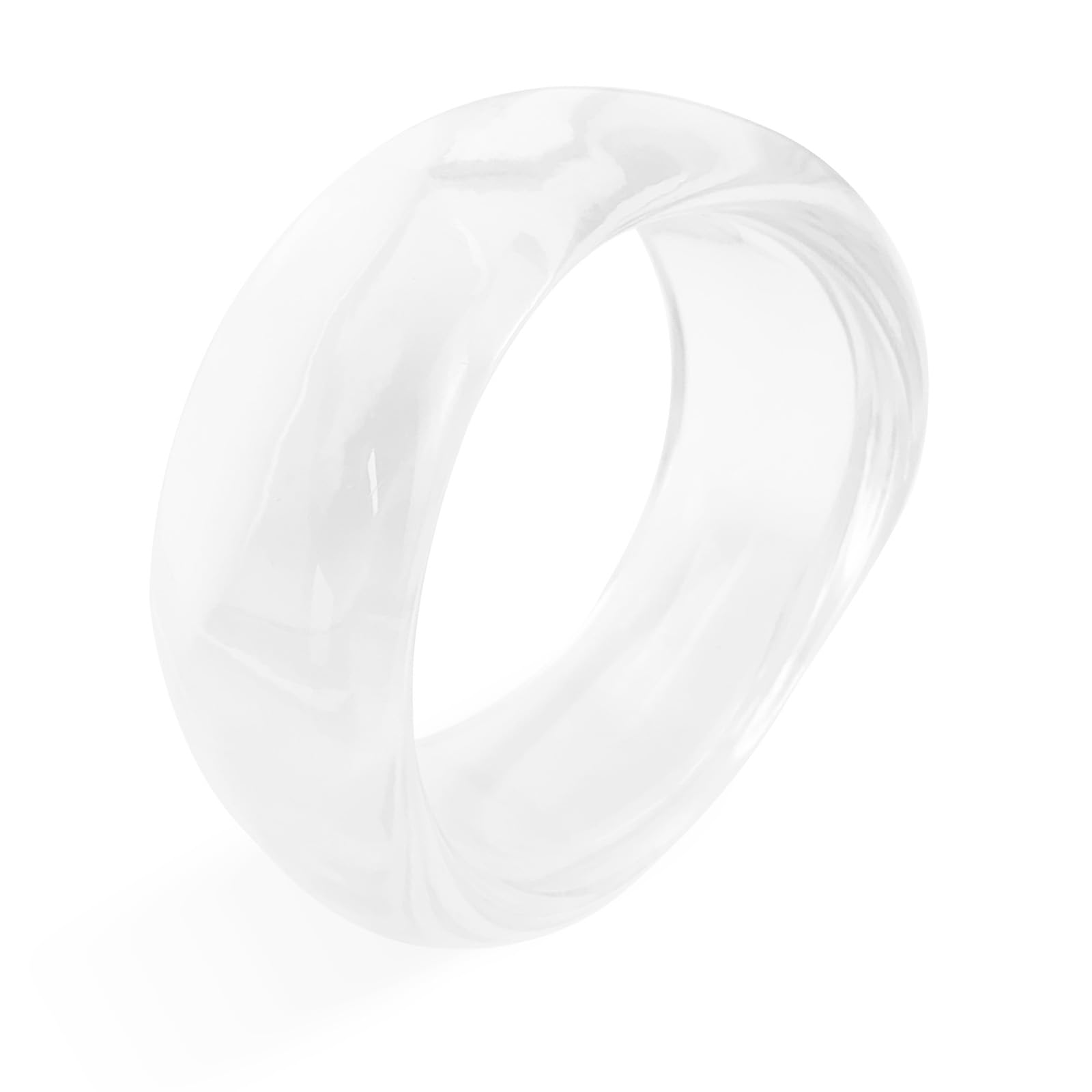 FUNOJOY Acrylic Resin Bangle Bracelets for Women 1-3Pcs Simple Oval Polished-Finish Chunky Bangle Bracelet Wide Wristbands Fashion Jewelry Bracelet