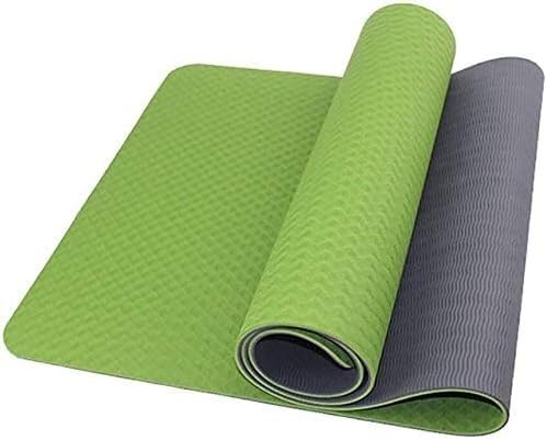 Esterilla de Yoga Pilates Esterilla de Ejercicio Sentados Estiramiento Entrenamiento Flexiones Equipo para el Hogar Hombres Mujeres Ecológica Tpe Fitness Esterilla de Entrenamiento (Verde Gris)